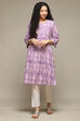 Purple Cotton IKAT Straight Yarndyed Kurta image number 5