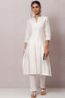 White Straight Nylon Viscose Kurta image number 0