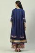 Blue Cotton Anarkali Kurta Palazzo Suit Set image number 4