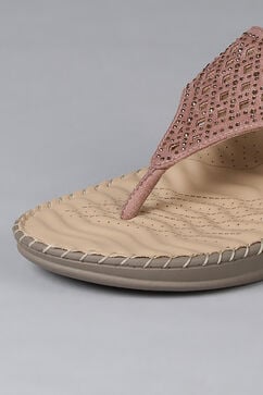 Nude Synthetic Suede Sandals image number 1