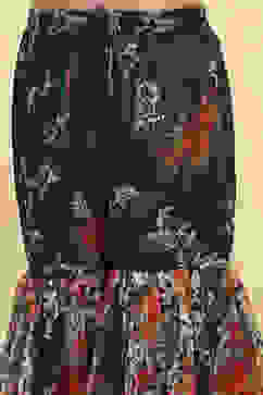 Black Polyester Printed Peplum Sharara Suit Set image number 2