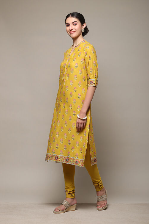 Black Cotton Straight Kurta Churidar Suit Set image number 3