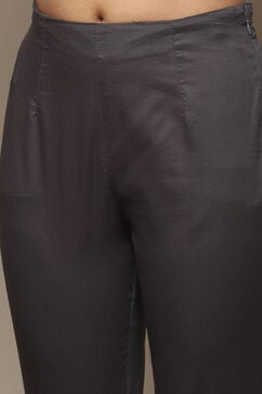 Black Cotton Gathered Kurta Pants 2 Piece Set image number 2