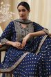 Ivory Georgette Embroidered Peplum Suit Set image number 8