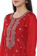 Red Banarasi Silk Machine Embroidered Unstitched Suit Set image number 1