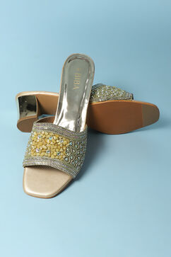 Gold Embellished Sandals image number 3