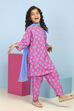 Blue Cotton Printed Straight Suit Set image number 5