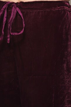 Purple Art Silk A-Line Kurta Palazzo Suit Set image number 2