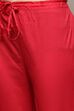 Red Cotton Anarkali Kurta Palazzo Suit Set image number 2