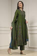 Green Viscose Kalidar Printed Suit Set image number 2