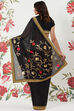 Rohit Bal Maroon Chanderi Silk Solid Saree With Blouse image number 5