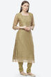 Light Green Cotton Blend Hand Embroidered Unstitched Suit Set image number 6