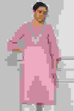 Onion Pink Cotton Solid Straight Kurta image number 5