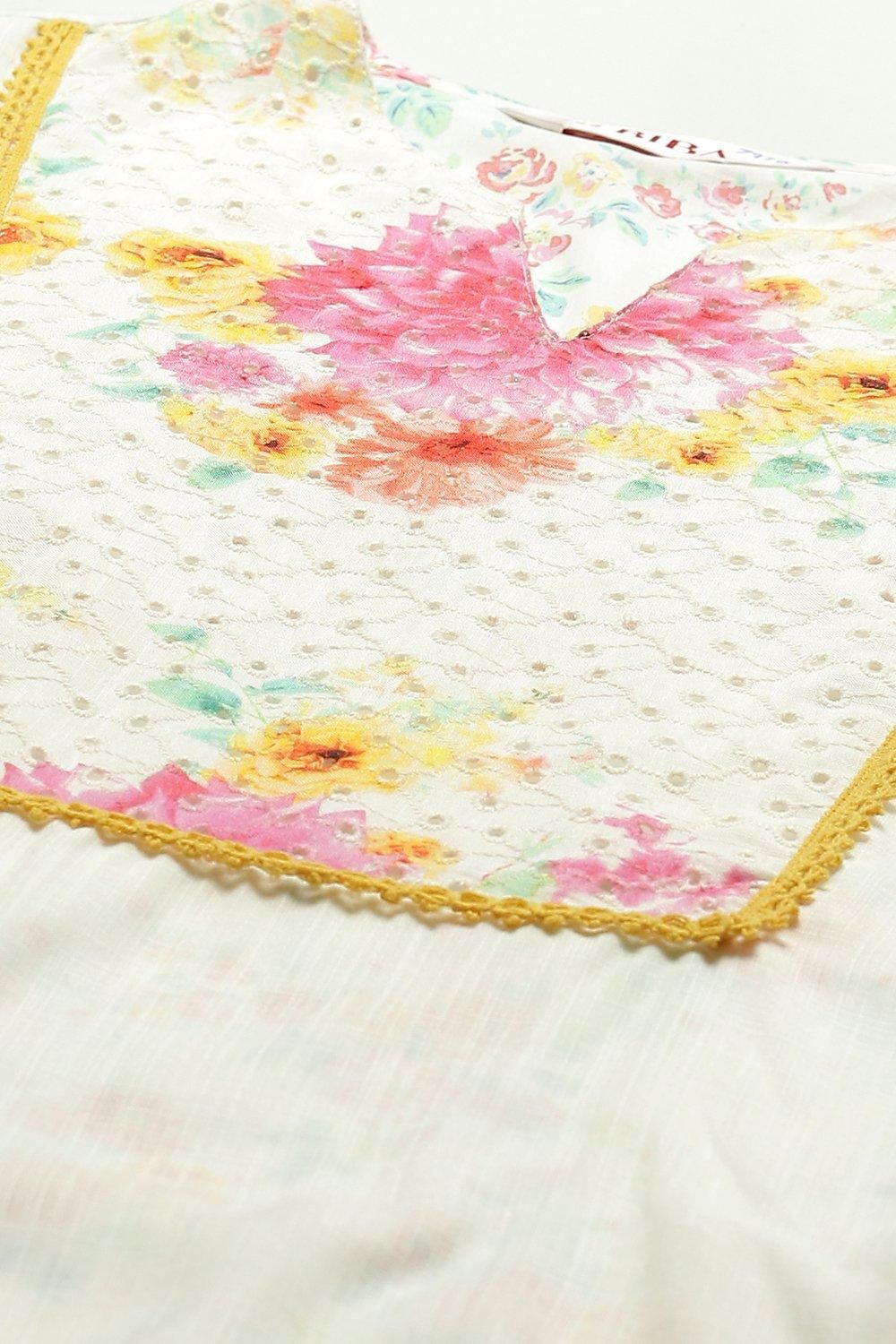 White Viscose Straight Kurta Sharara Suit Set image number 1