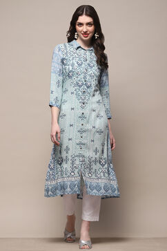 Ice Blue Rayon Straight Kurta image number 5