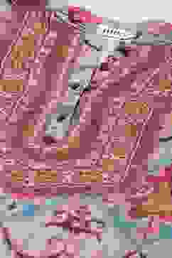 Beige Cotton Blend Asymmetric Printed Kurta Suit Set image number 1