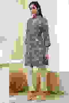 Teal Printed Straight Short Kurta image number 2