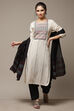Black Flex Machine Embroidered Unstitched Suit Set image number 1