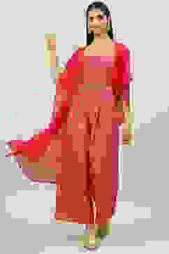 Fuchsia Art Silk 2 Piece Set image number 6