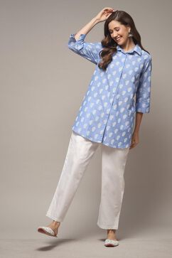 Off White Cotton Straight Pant image number 0