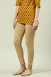 Camel Cotton Blend Solid Churidar image number 2