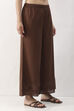 Brown Cotton Flared Palazzo image number 3