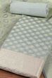 Grey Cotton Printed Embroidered Unstitched Suit Set image number 1