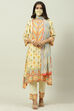 Pale Yellow Rayon Asymmetric Kurta Regular Pant Suit Set image number 7