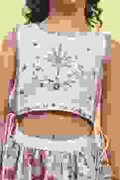 Neutral Cotton Kalidar Lehenga Set image number 1