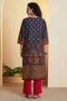Blue Cotton Straight Kurta image number 4
