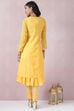 Yellow Art Silk Straight Kurta Churidar Suit Set image number 9