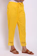 Yellow Cotton Pants With Drawstring image number 4