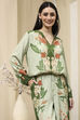 Green Viscose Blend Straight Printed Fusion Set image number 7