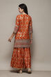 Rust Silk Blend Straight Yarndyed Kurta Palazzo Suit Set image number 5