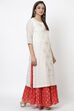 Off White Art Silk Straight Kurta image number 3