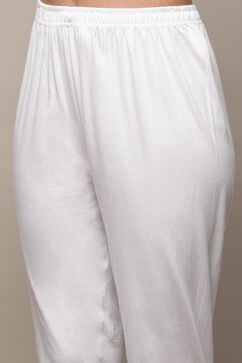 White Blue Cotton Asymmetric Suit Set image number 2