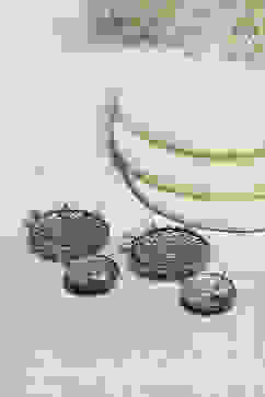 Green Brass Danglers image number 2