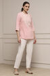 Blue Cotton Lycra Straight Pants image number 0