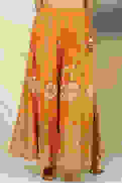 Mustard Cotton Flared Skirt image number 0