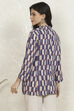 Blue Printed Straight Jacket image number 3