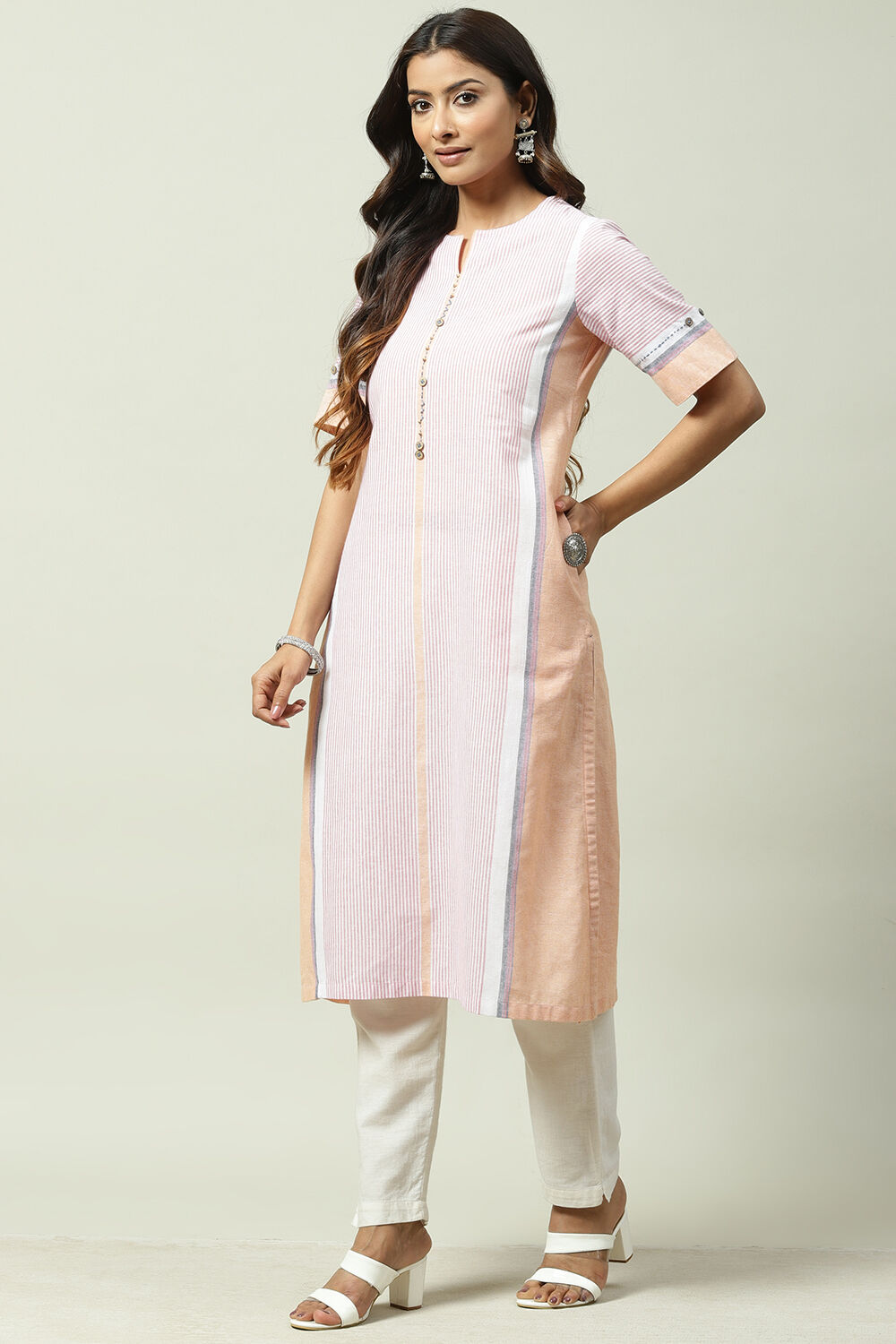 Natural Cotton Straight Kurta image number 3