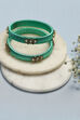 Turquoise Plastic & Thread Bangles image number 0