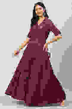 Purple Cotton Straight 2 Piece Set image number 0