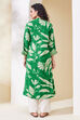 Green Viscose Rayon A Line Dress image number 3