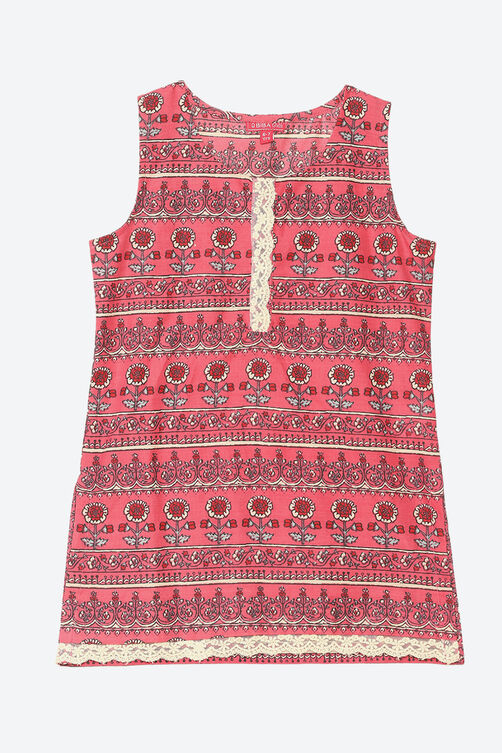 Pink Cotton Printed Top image number 0