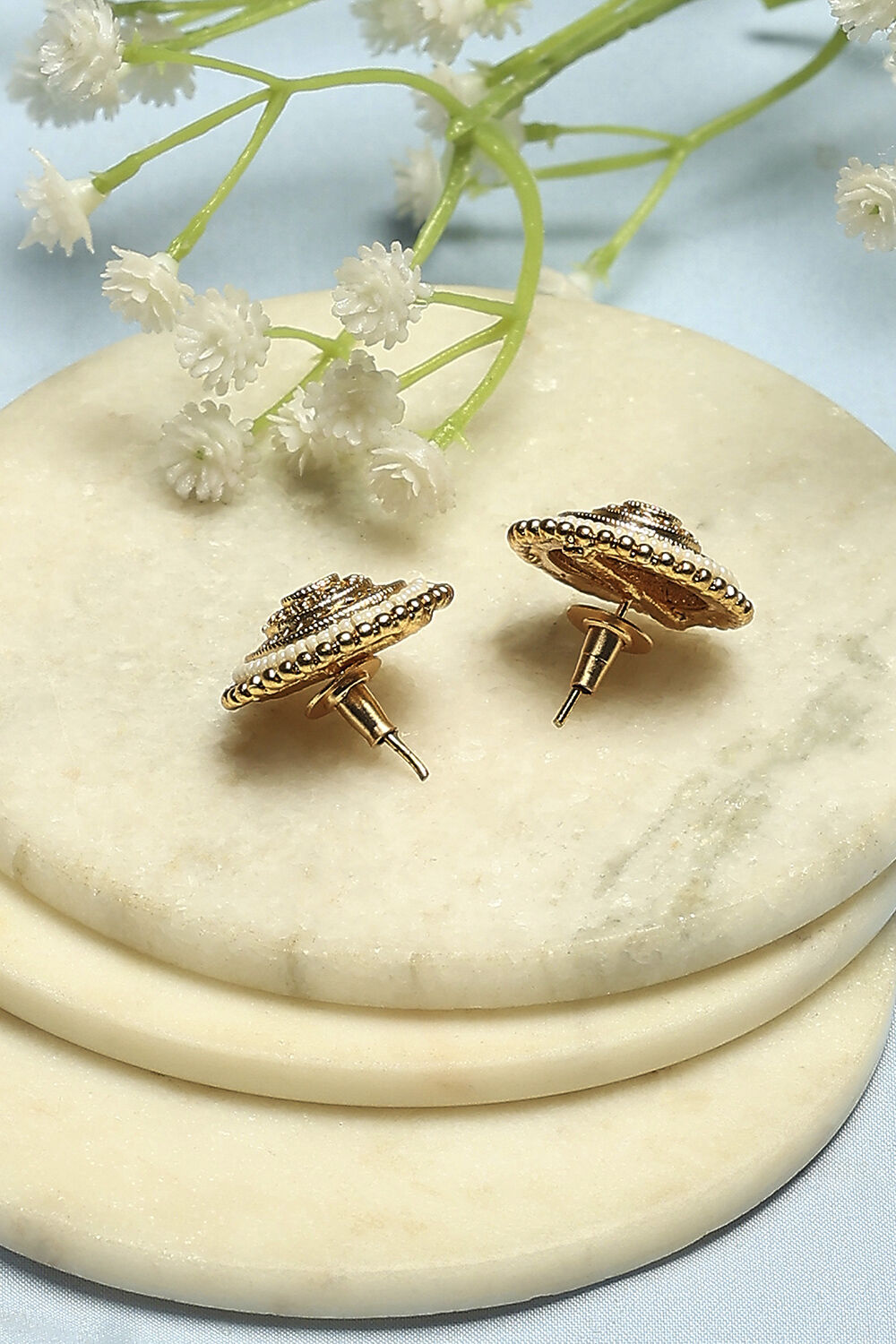 Metallic Gold Alloy Studs image number 2