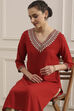 Blue Solid Straight Kurta image number 6