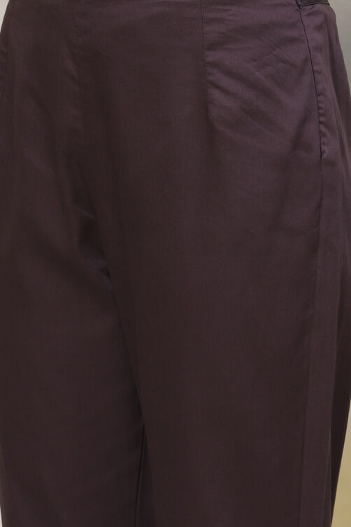 Black Poly Metallic Straight Kurta Slim Pant Suit Set image number 3