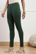 Camel Cotton Blend Solid Churidar image number 2