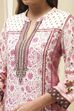 Peach Rayon A-Line Printed Kurta image number 1
